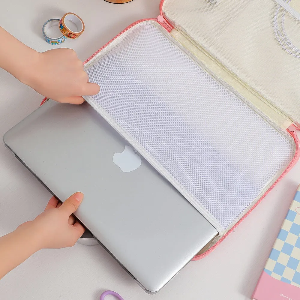 Kawaii Vintage 60s Style Pink & Purple Rabbit Take a Selfie 13 13.3 inches Laptop Bag