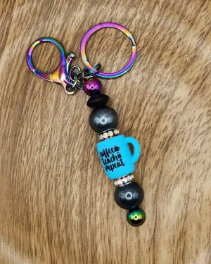 Keychain-Coffee Teach Repeat Mug (Blue)