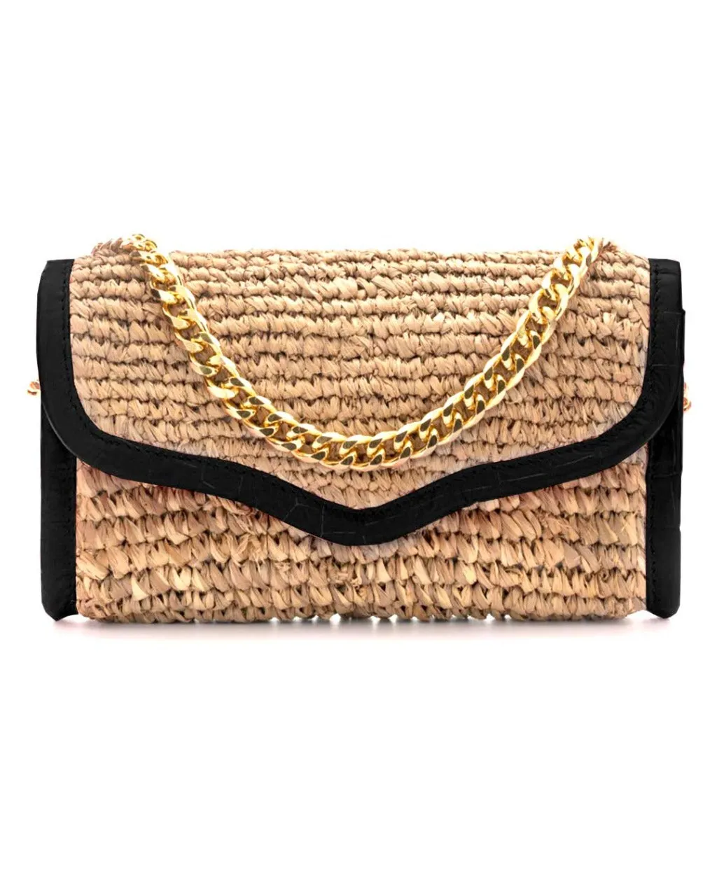 LADY RAFFIA SHOULDER BAG | BLACK