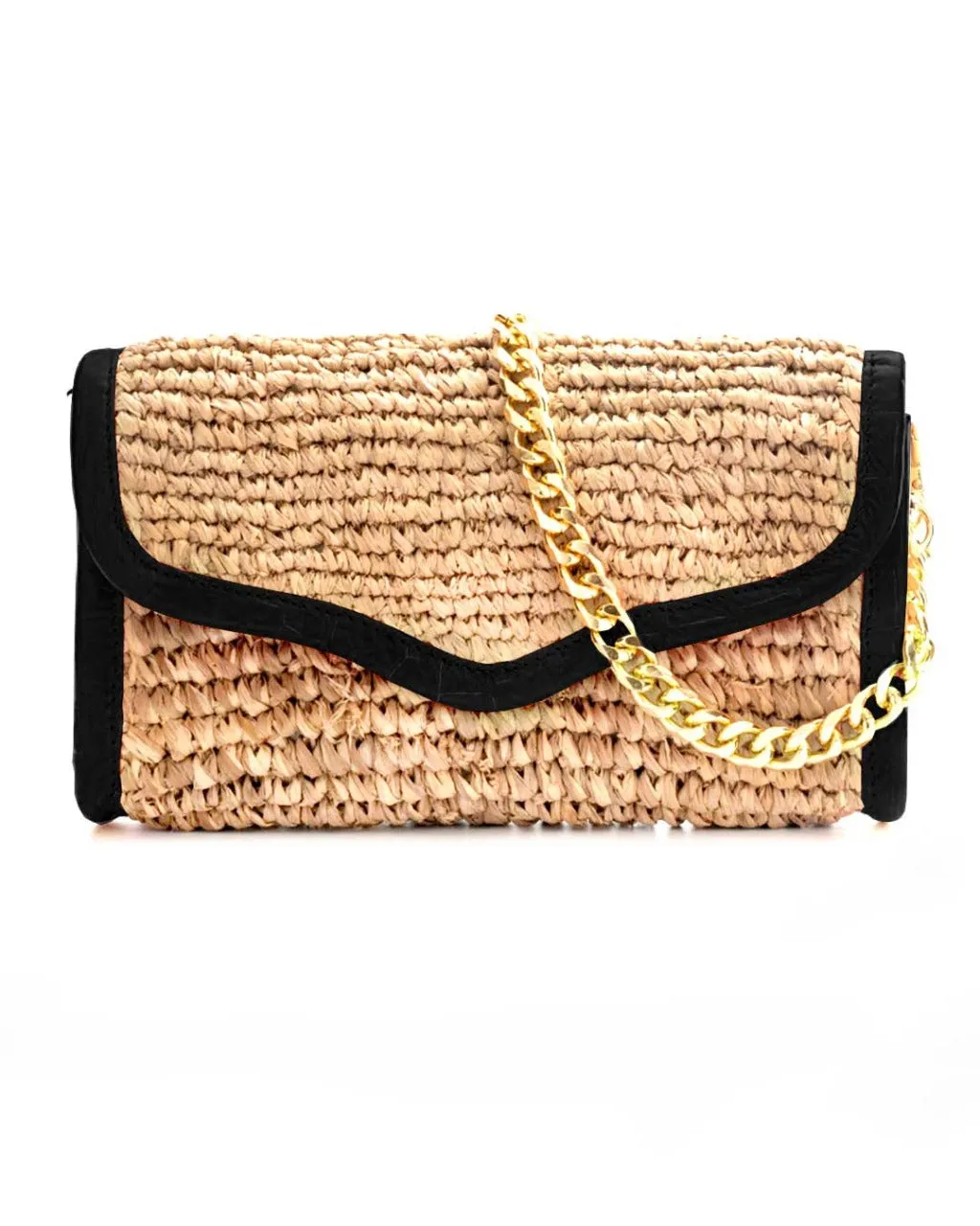 LADY RAFFIA SHOULDER BAG | BLACK