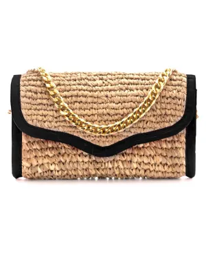 LADY RAFFIA SHOULDER BAG | BLACK