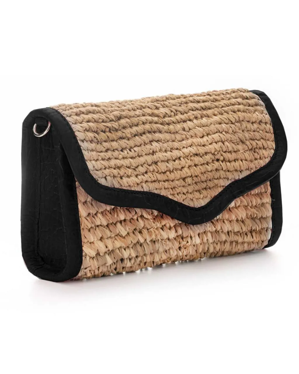 LADY RAFFIA SHOULDER BAG | BLACK