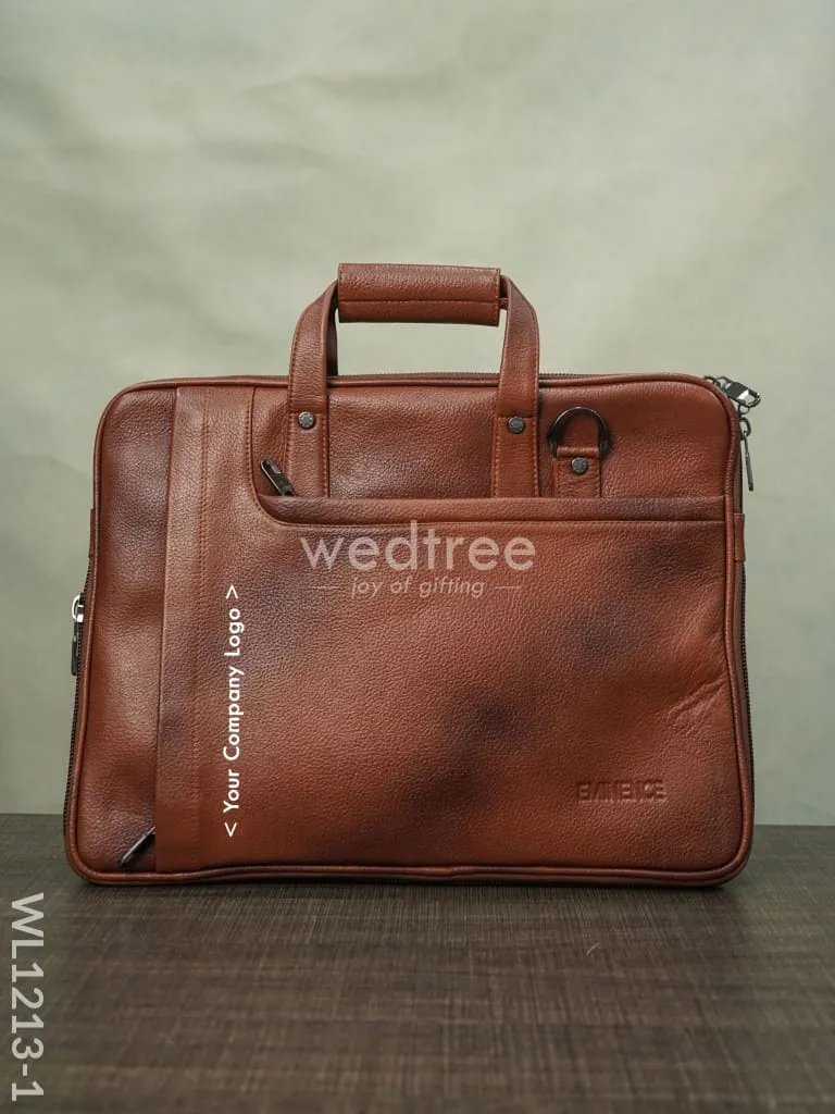 Laptop Bag in Leather with Expandable Sleek - WL1213