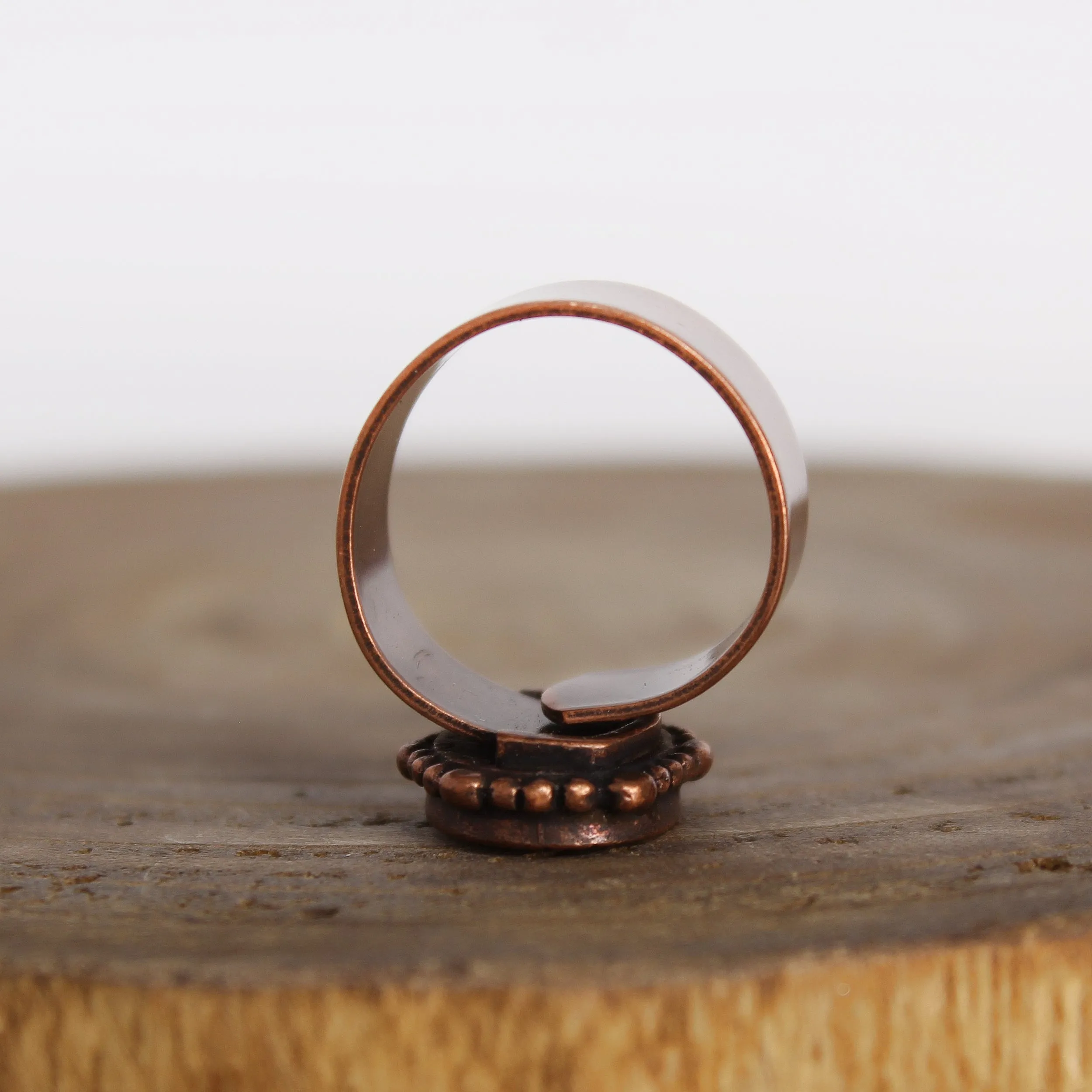 Large Black Tourmaline Ring Copper