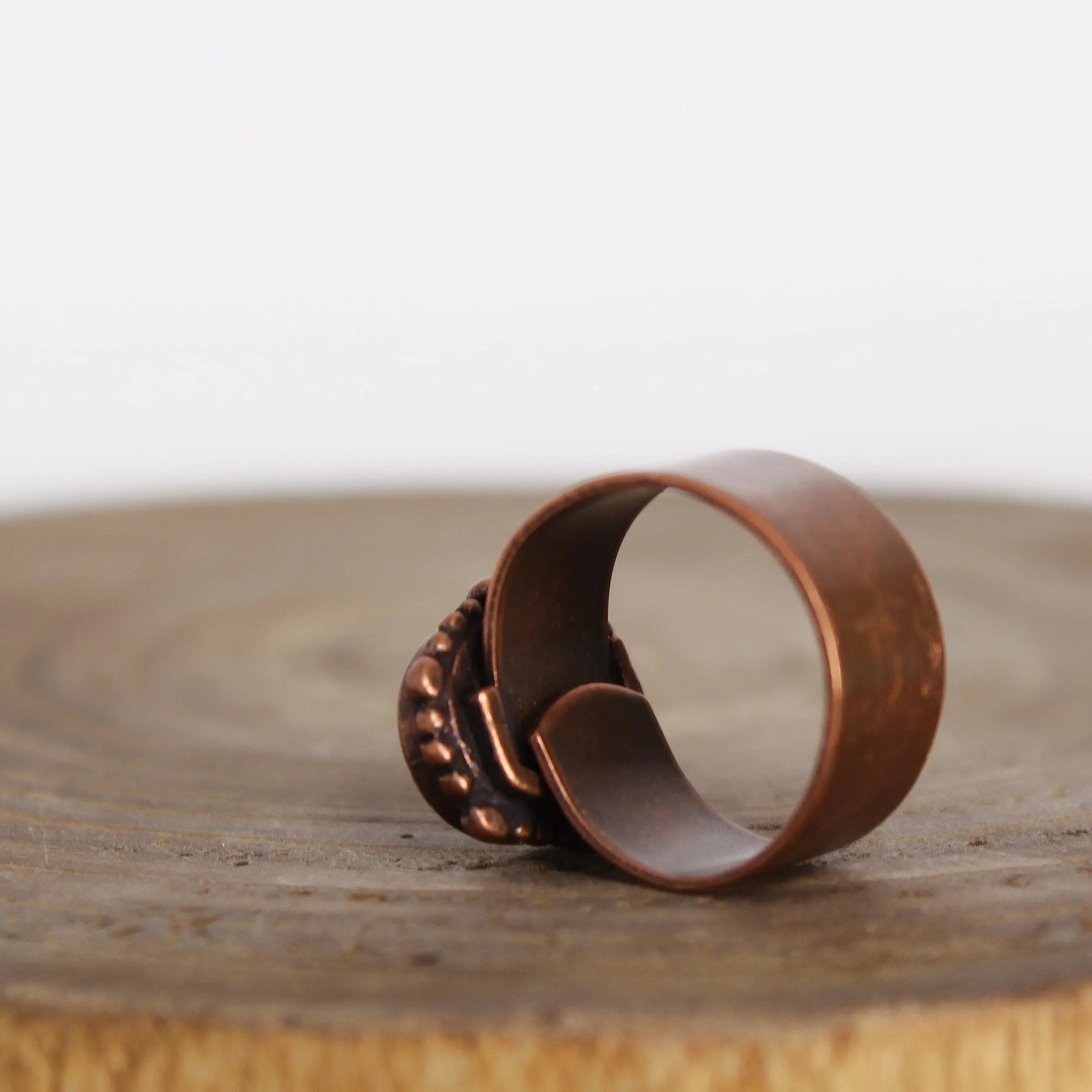 Large Black Tourmaline Ring Copper