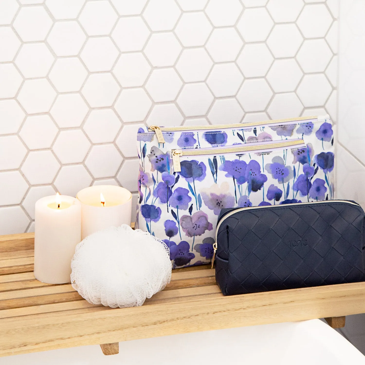 Large Cosmetic Bag - Morning Meadow