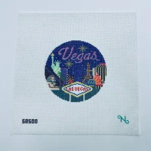Las Vegas Travel Round Canvas