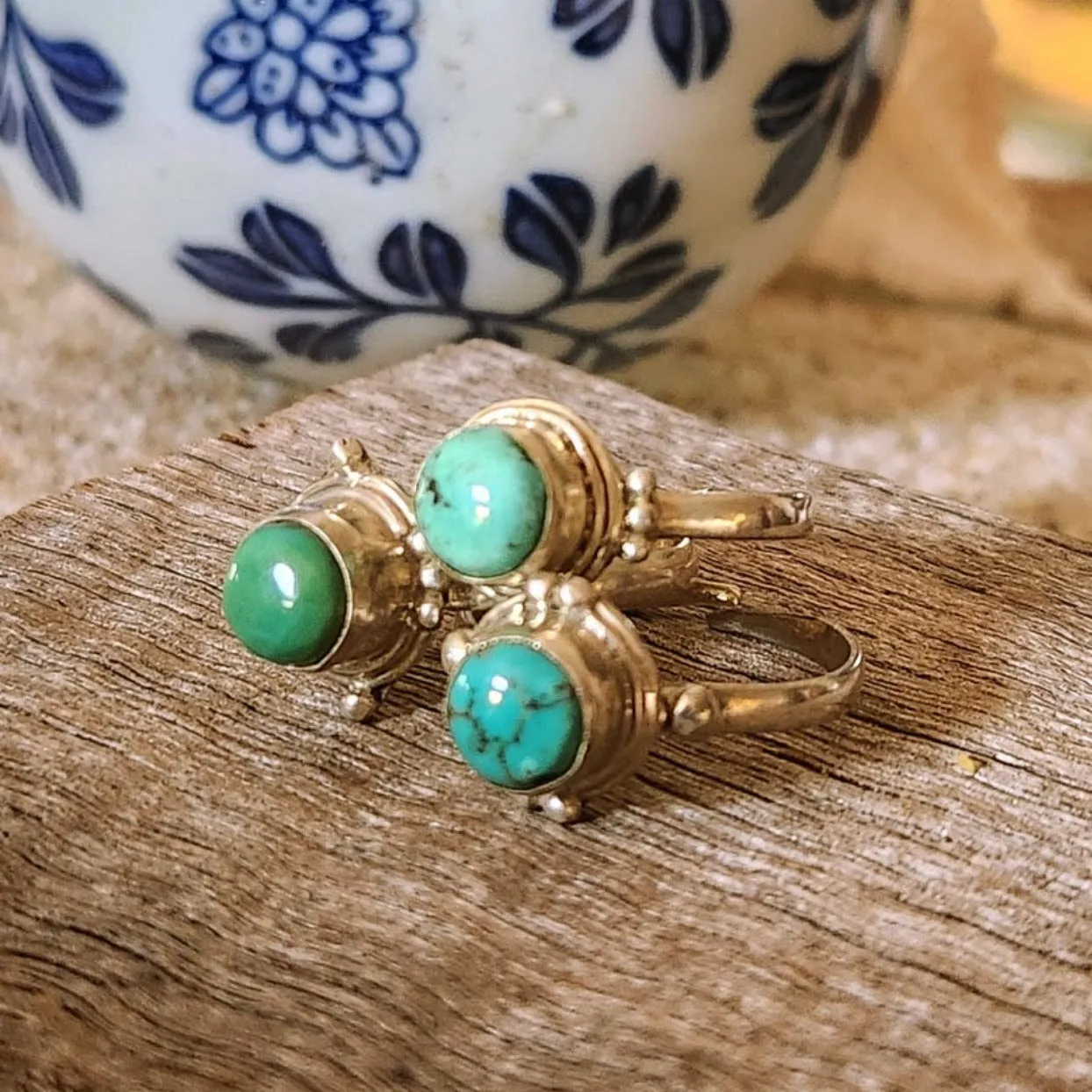 LE PETITE - ADJUSTABLE TURQUOISE 925 RINGS