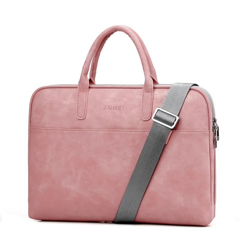 Leather Classic Laptop Bag for Women 15-inch