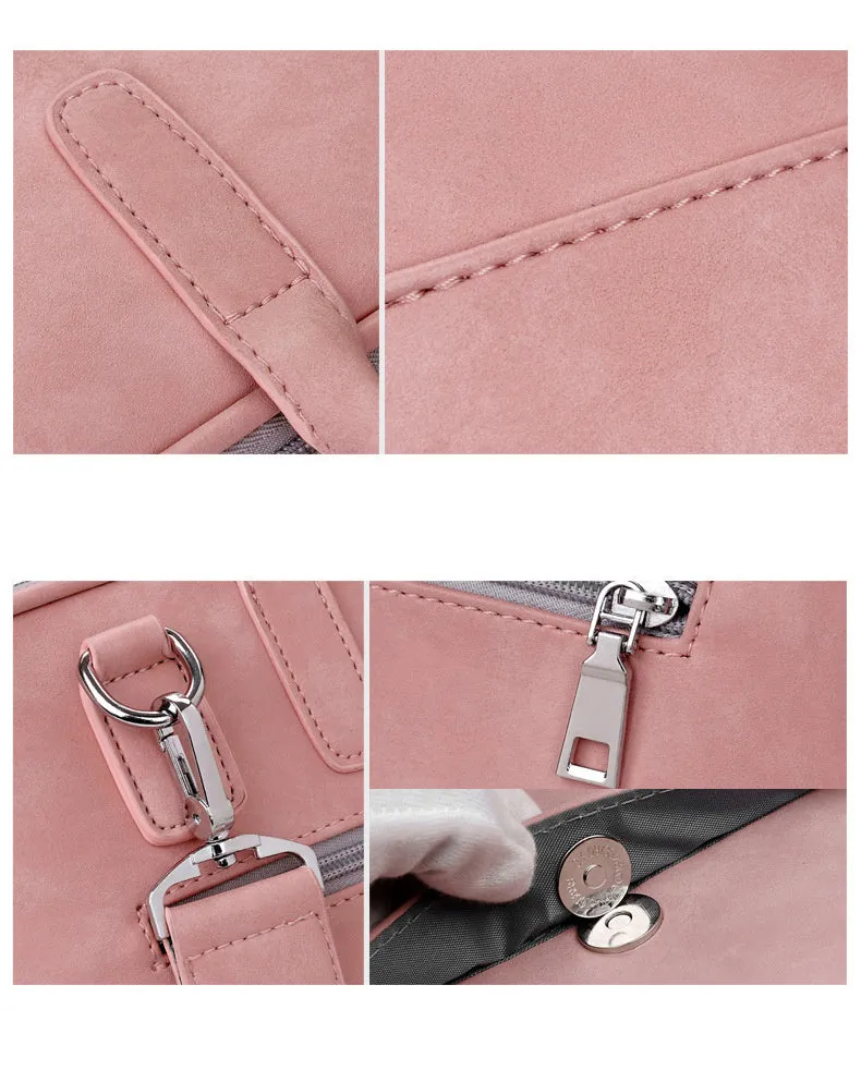 Leather Classic Laptop Bag for Women 15-inch