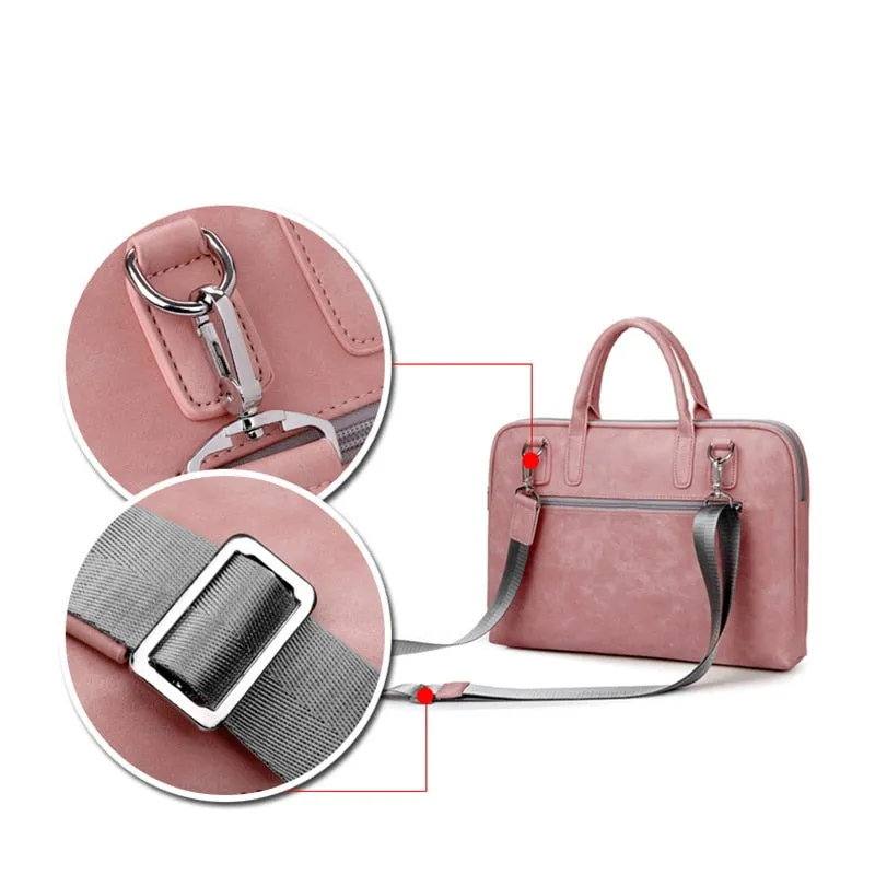Leather Classic Laptop Bag for Women 15-inch