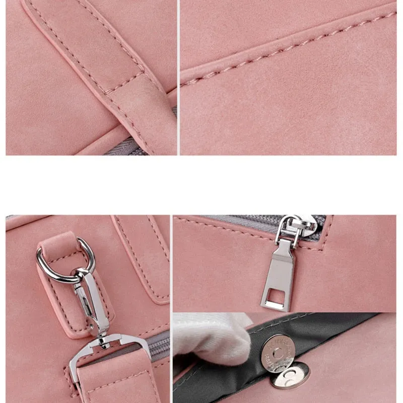 Leather Classic Laptop Bag for Women 15-inch