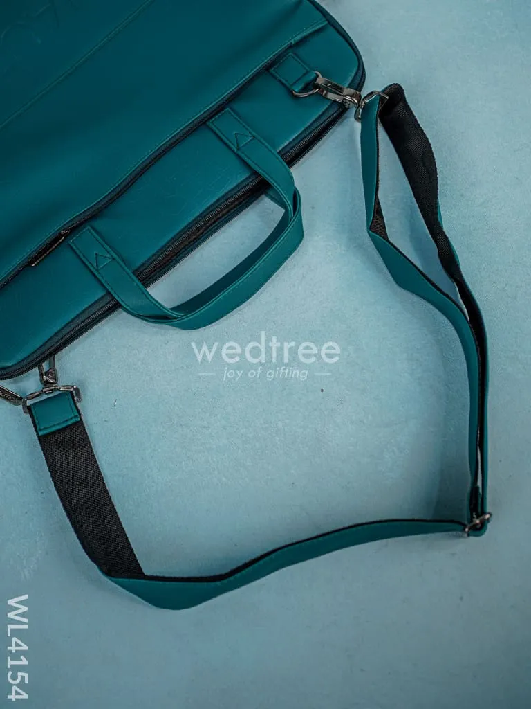 Leather Laptop Bag- Dark Green - WL4154