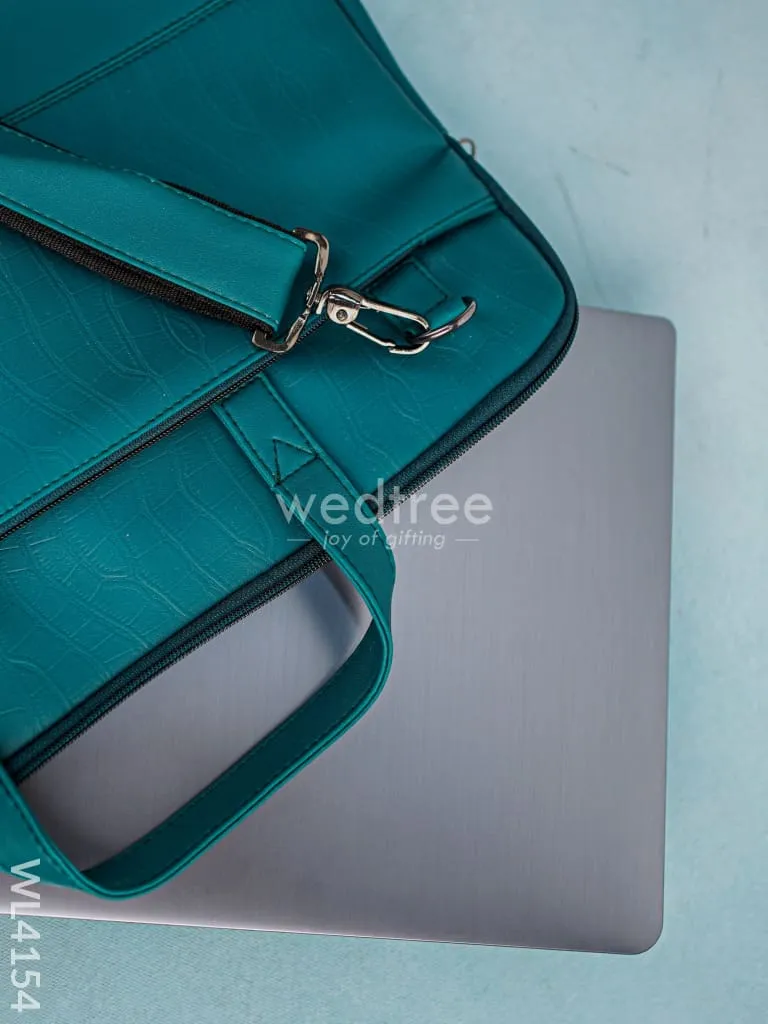 Leather Laptop Bag- Dark Green - WL4154