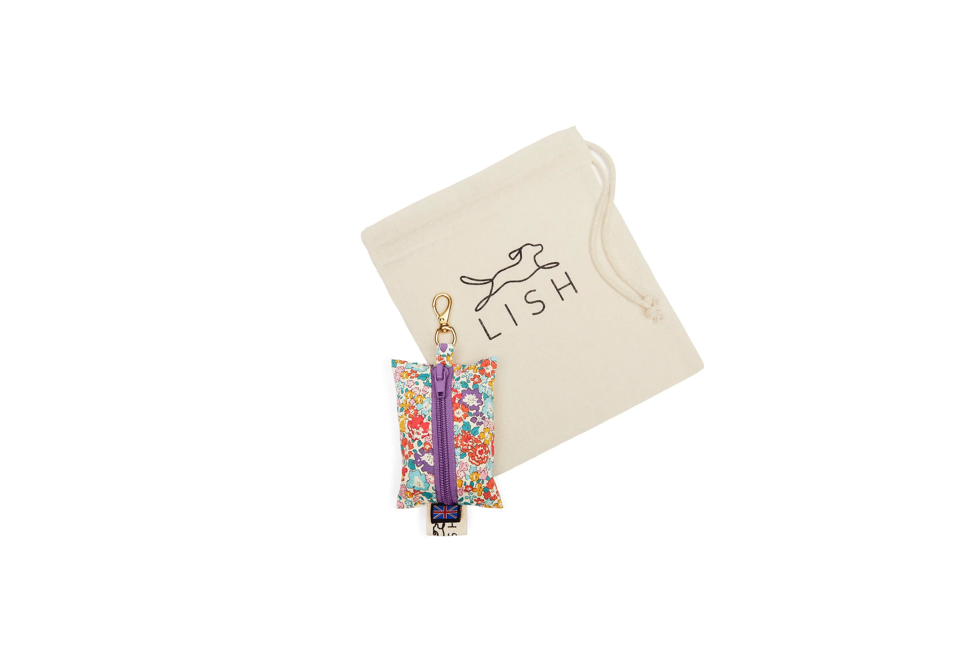 Liberty Print Purple Floral Poop Bag Dispenser