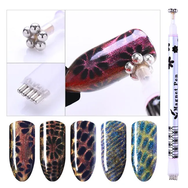 LILYCUTE 9D Chameleon Magnetic Gel Nail Polish Long Lasting Shining Laser 5ml Cat Eye Nail Art Gel Soak Off UV LED Gel Varnish