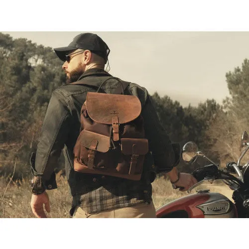 Longride Waxed Canvas Backpack Khaki - 12.4 Liters