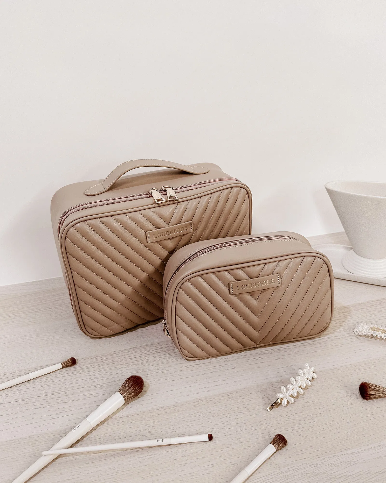 Maggie Lacey Quilted Cosmetic Bag Set