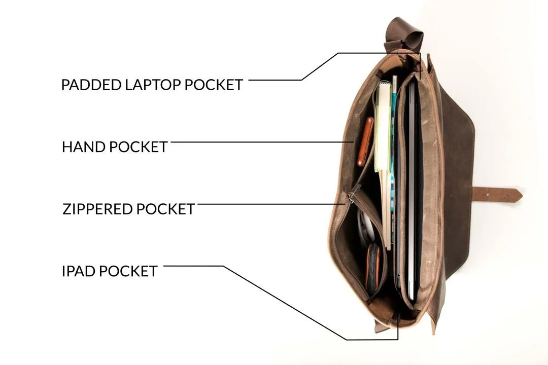 Maverick Leather Laptop Messenger Bag