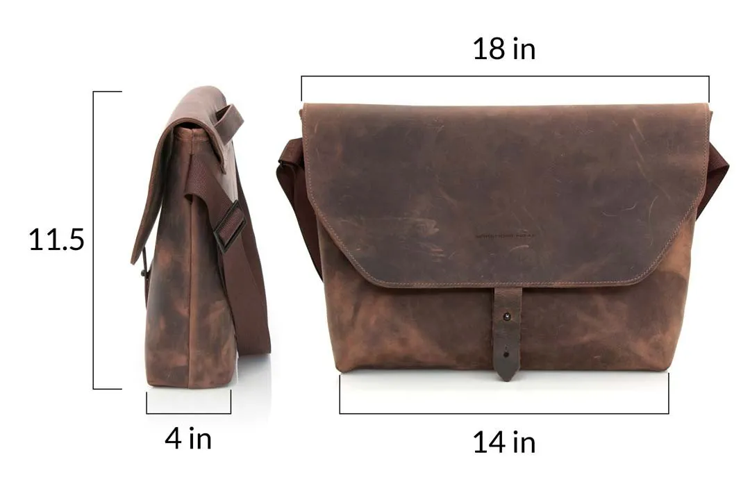 Maverick Leather Laptop Messenger Bag