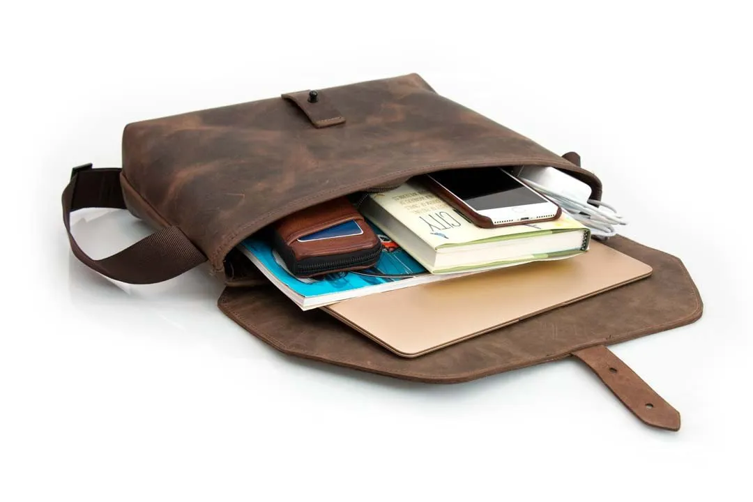 Maverick Leather Laptop Messenger Bag