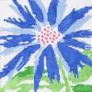 Medium Blue Splash Flower Canvas