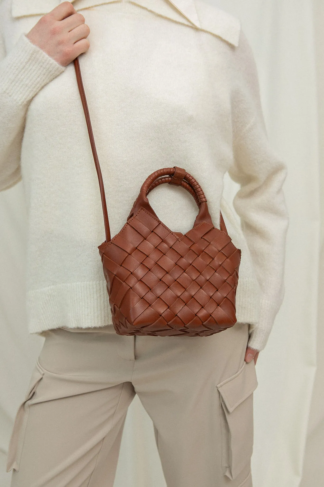 MISU MINI Umber Nubuck Cross-body bag
