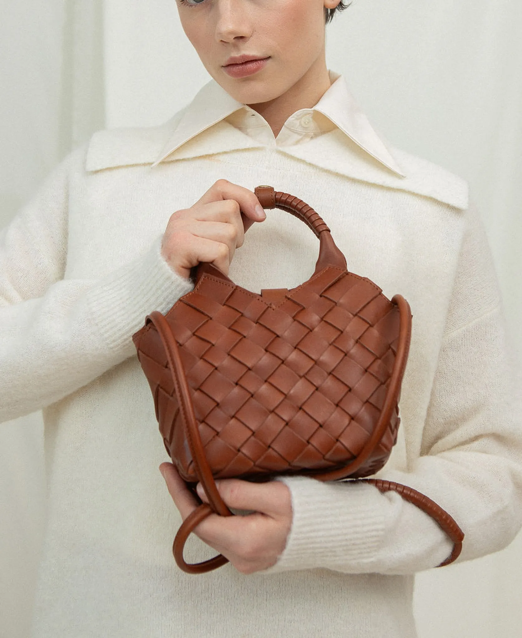 MISU MINI Umber Nubuck Cross-body bag