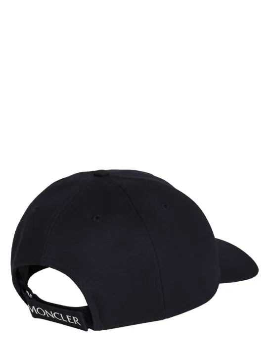 Moncler   Logo detail cotton baseball cap 