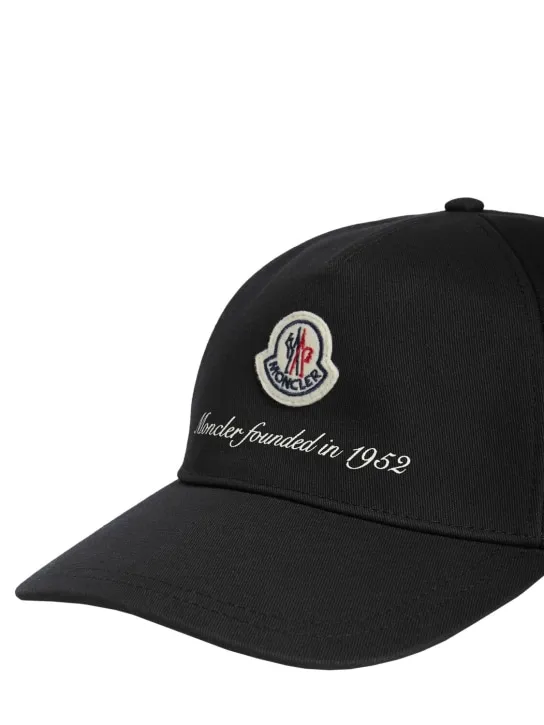 Moncler   Logo detail cotton baseball cap 