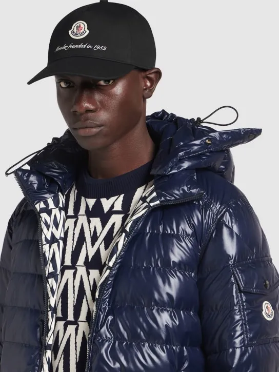 Moncler   Logo detail cotton baseball cap 