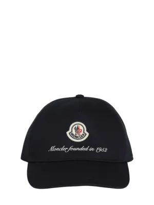 Moncler   Logo detail cotton baseball cap 
