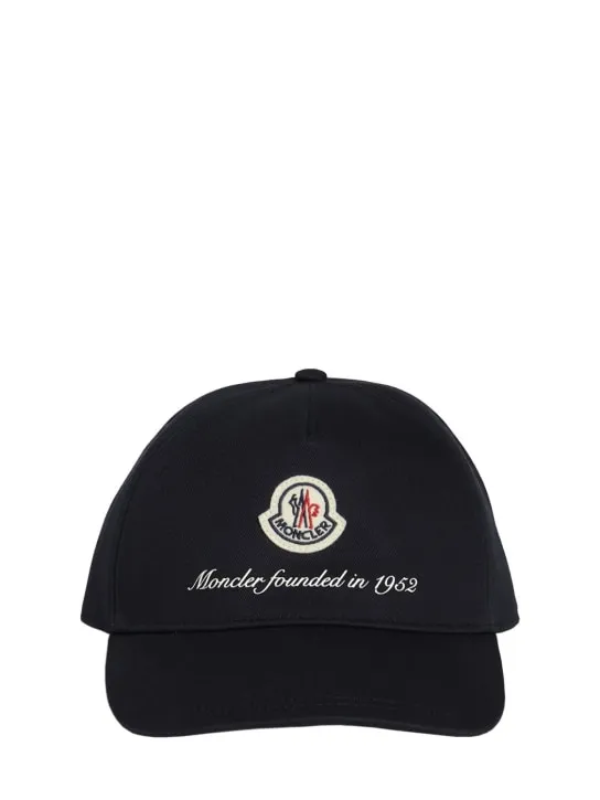 Moncler   Logo detail cotton baseball cap 