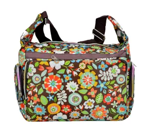 Multicolored Shoulder Bag with Colorful Floral Patterns