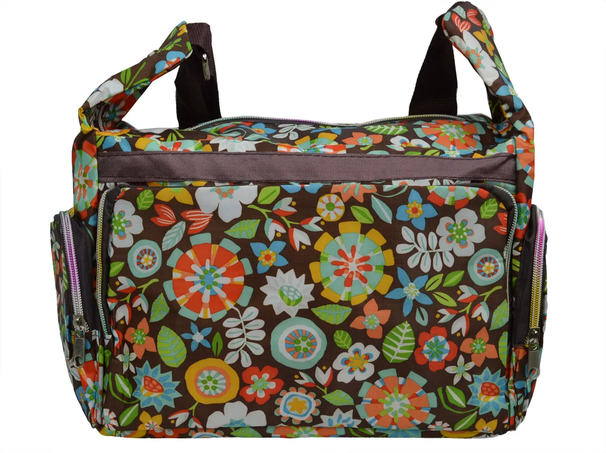 Multicolored Shoulder Bag with Colorful Floral Patterns