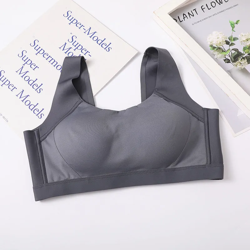 Naked yoga sports bra without rims fixed cup push-up fitness shockproof running vest style sports bra