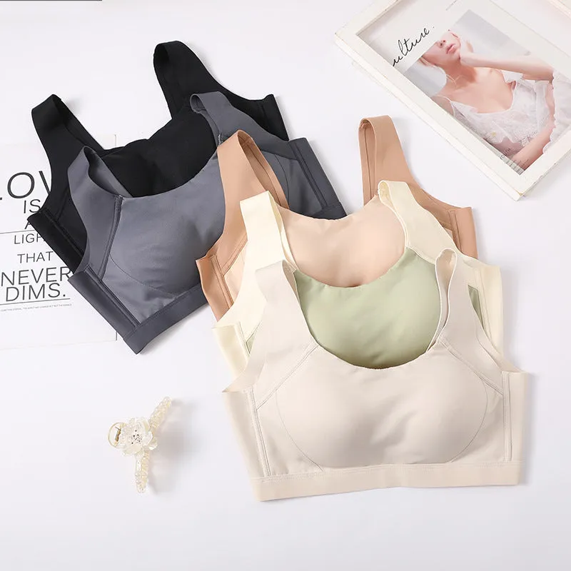 Naked yoga sports bra without rims fixed cup push-up fitness shockproof running vest style sports bra