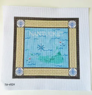 Nantucket with Basket Border Needlepoint Canvas