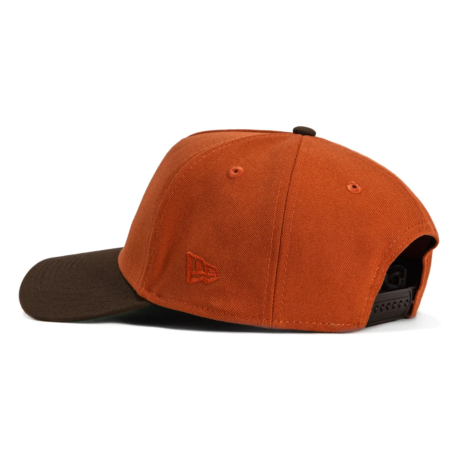 New Era 9Forty A-Frame Campfire Pack Oakland Athletics 50th Anniversary Patch Snapback Hat - Burnt Orange, Brown