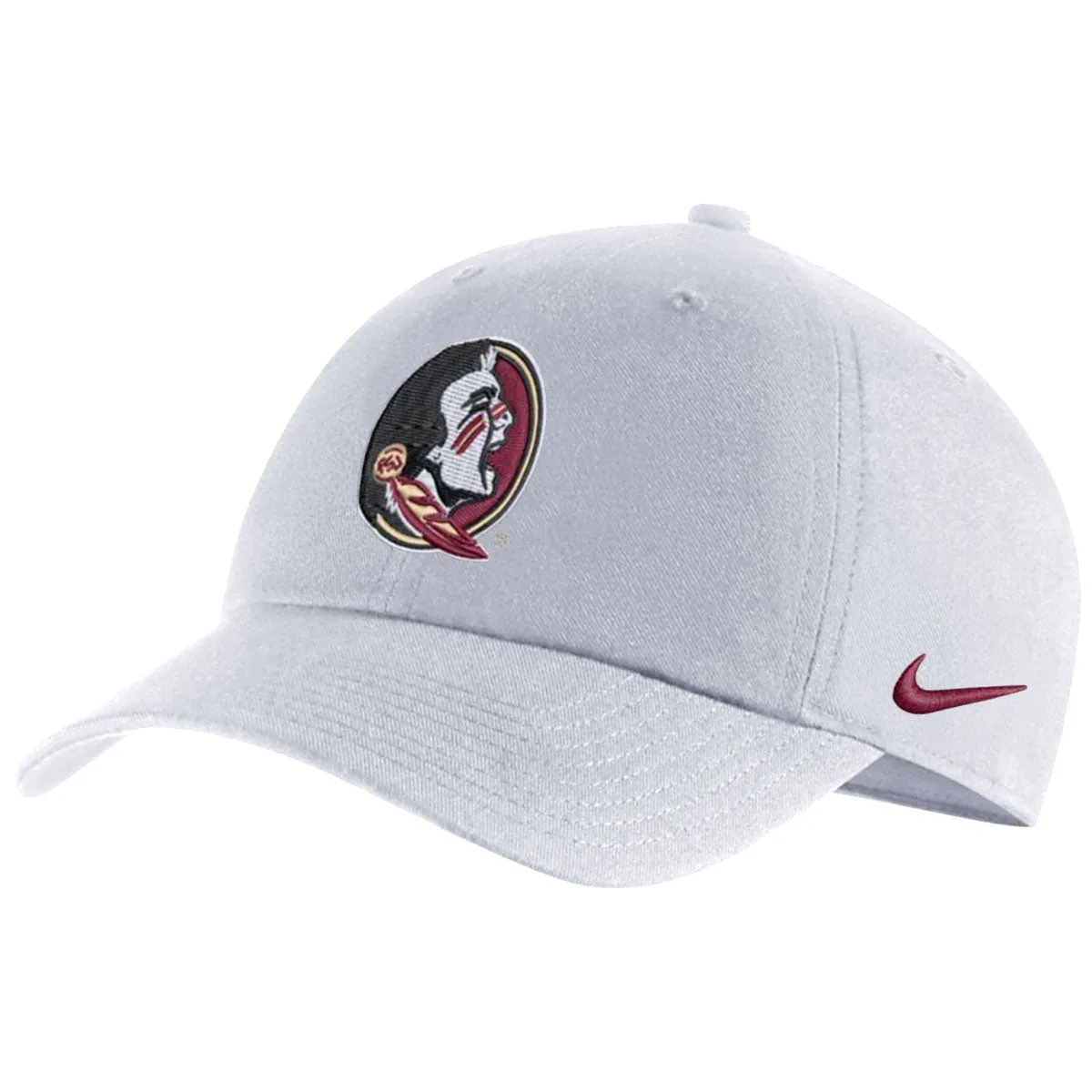 Nike Seminole Logo Adjustable Campus Cap - White