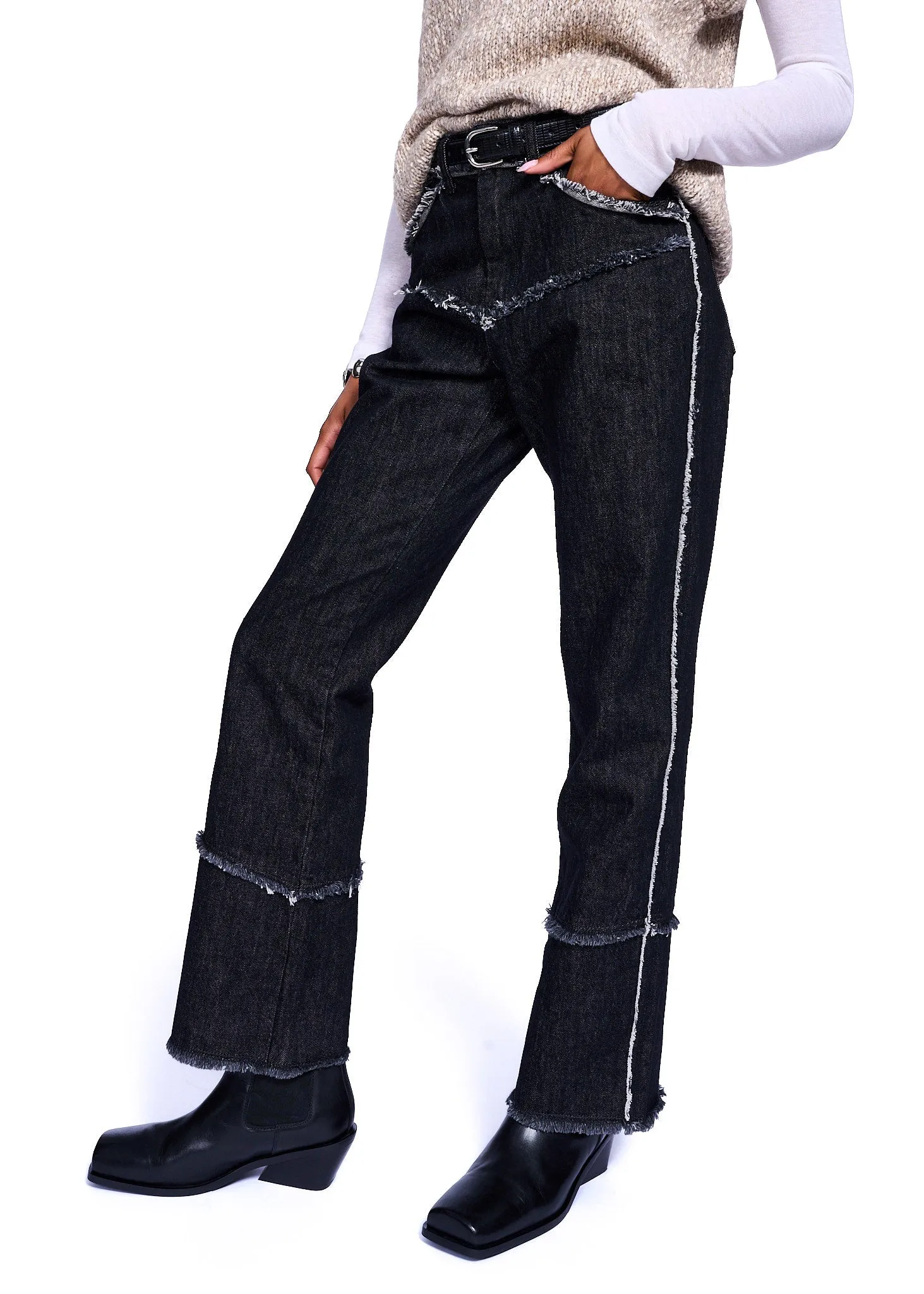 NOIRE LEATHER GOODS Prewitt Croc Belt with Silver Hardware