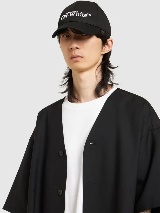 Off-White   Bookish logo cotton baseball cap 