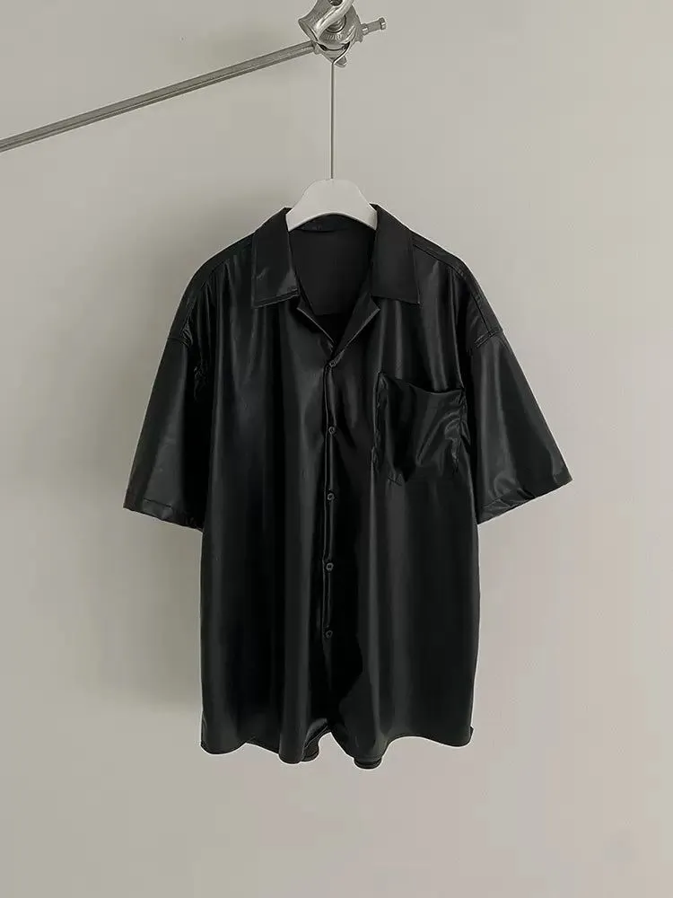 OH Sleek PU Leather Shirt