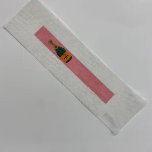 One Champagne Bottle on Pink Key Fob Canvas