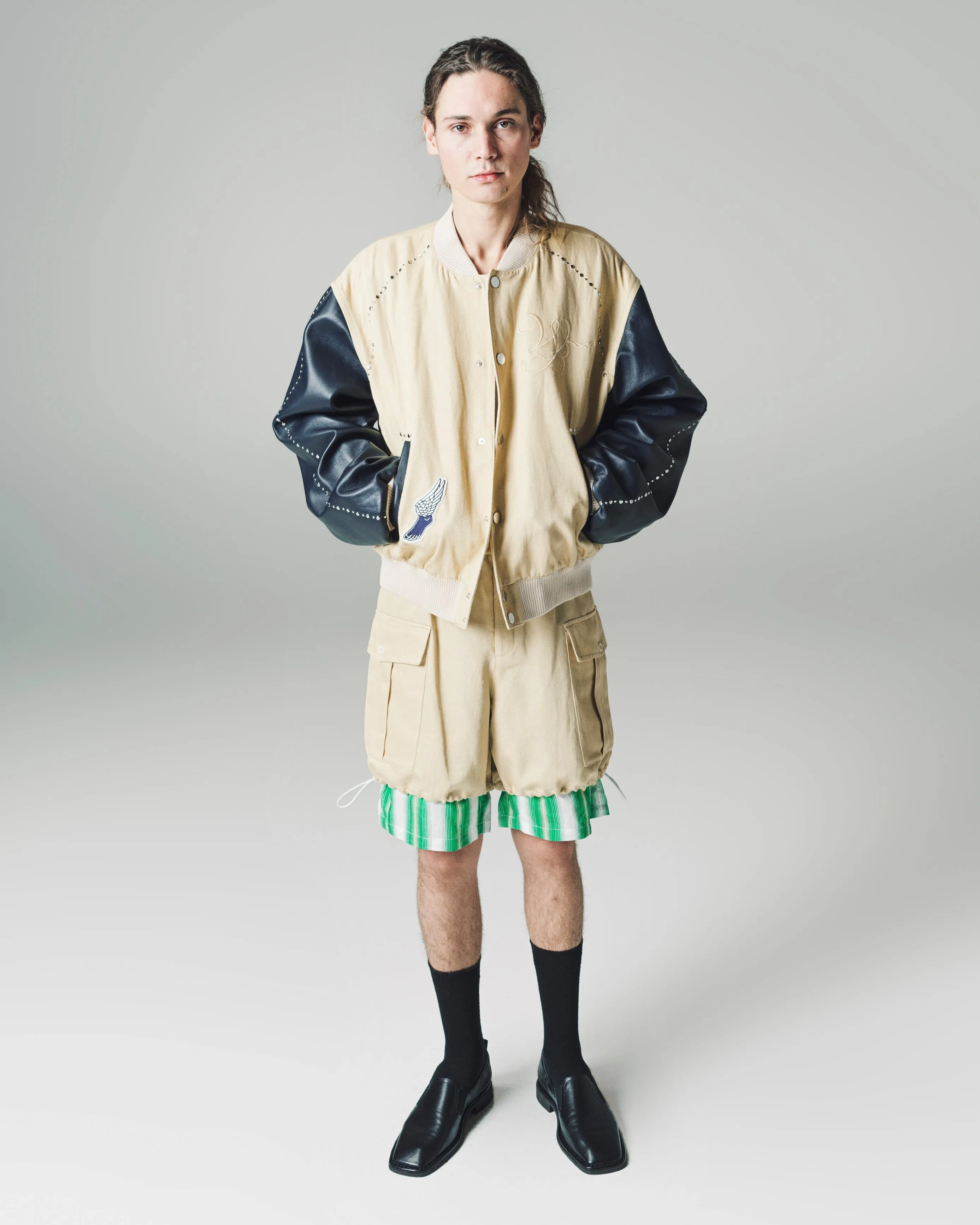Parsnip & Navy Sky Varsity Jacket