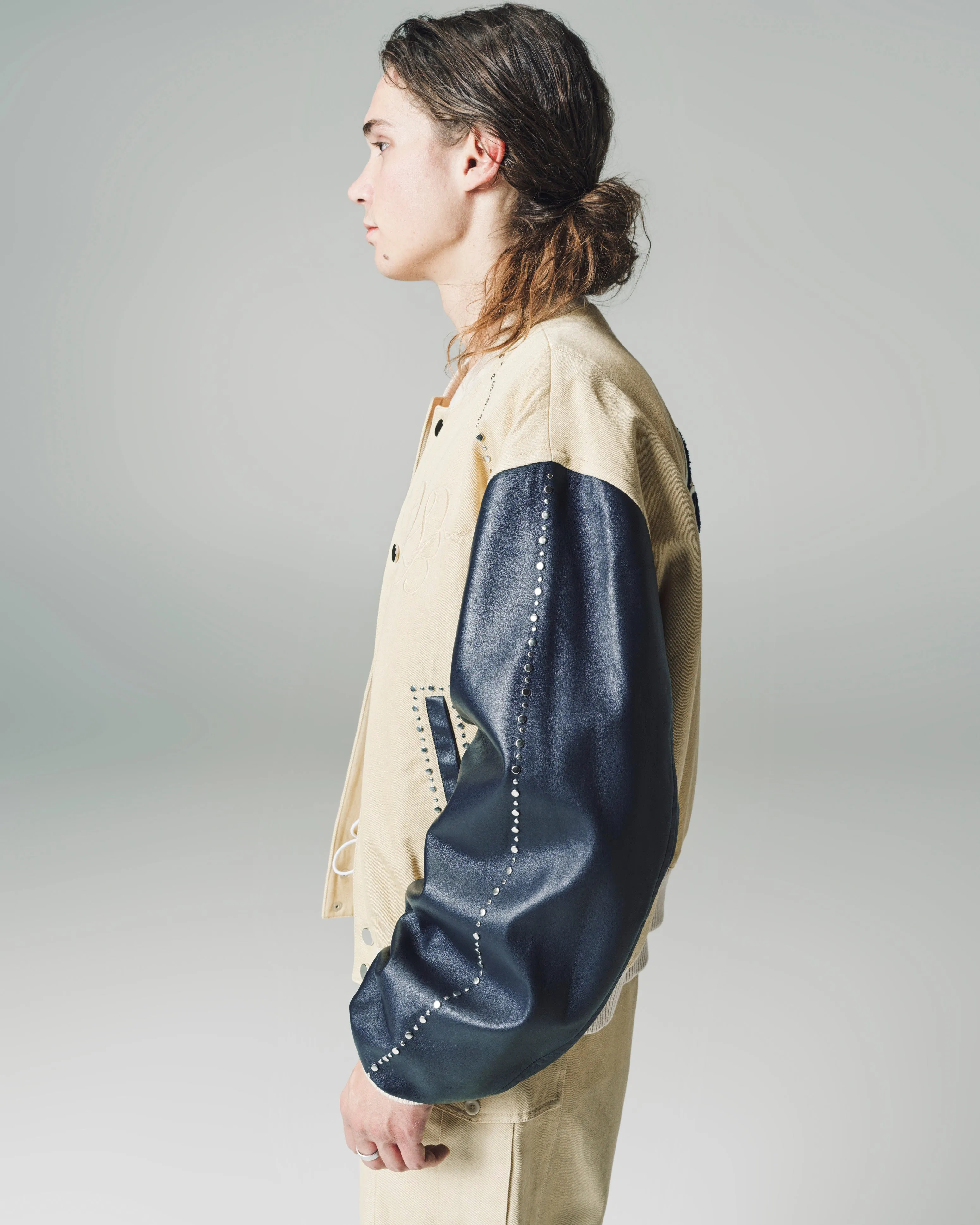 Parsnip & Navy Sky Varsity Jacket