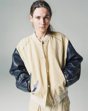 Parsnip & Navy Sky Varsity Jacket