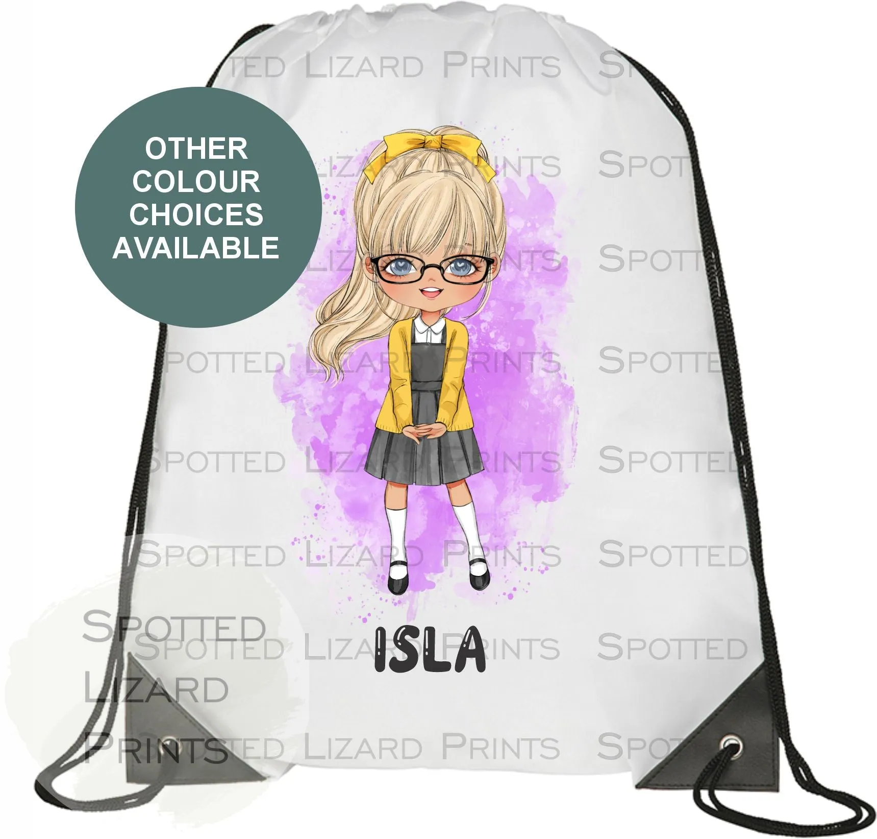 Personalised School Girl Water Bottle, Back to School Water Bottle, Stainless Steel Bottle with Custom Girl Character/School Uniform Design