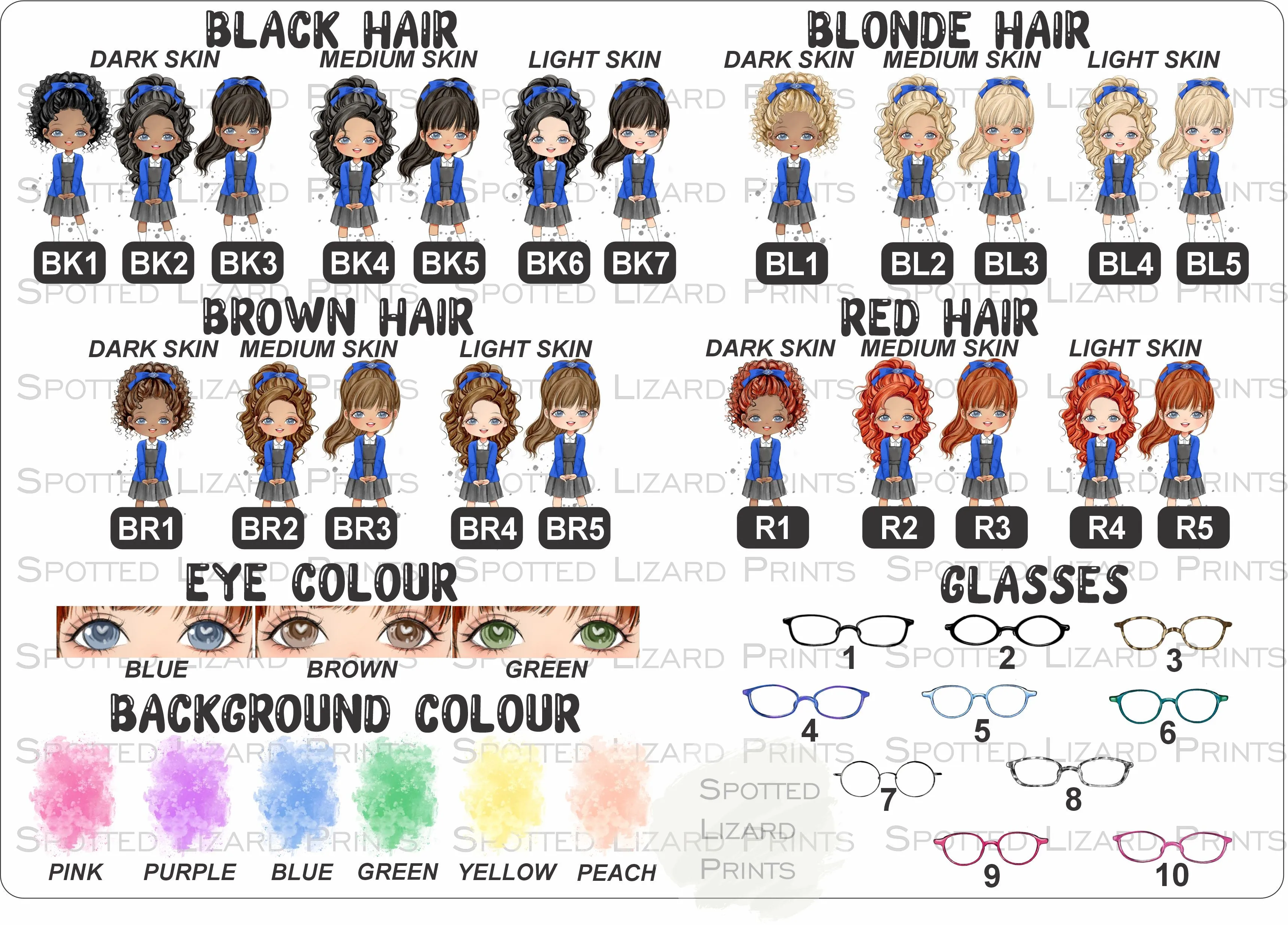 Personalised School Girl Water Bottle, Back to School Water Bottle, Stainless Steel Bottle with Custom Girl Character/School Uniform Design