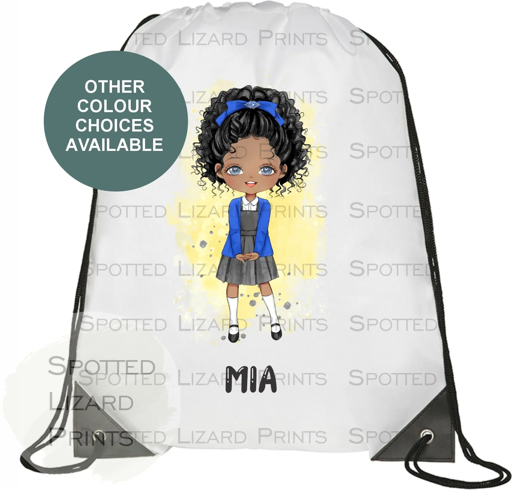 Personalised School Girl Water Bottle, Back to School Water Bottle, Stainless Steel Bottle with Custom Girl Character/School Uniform Design